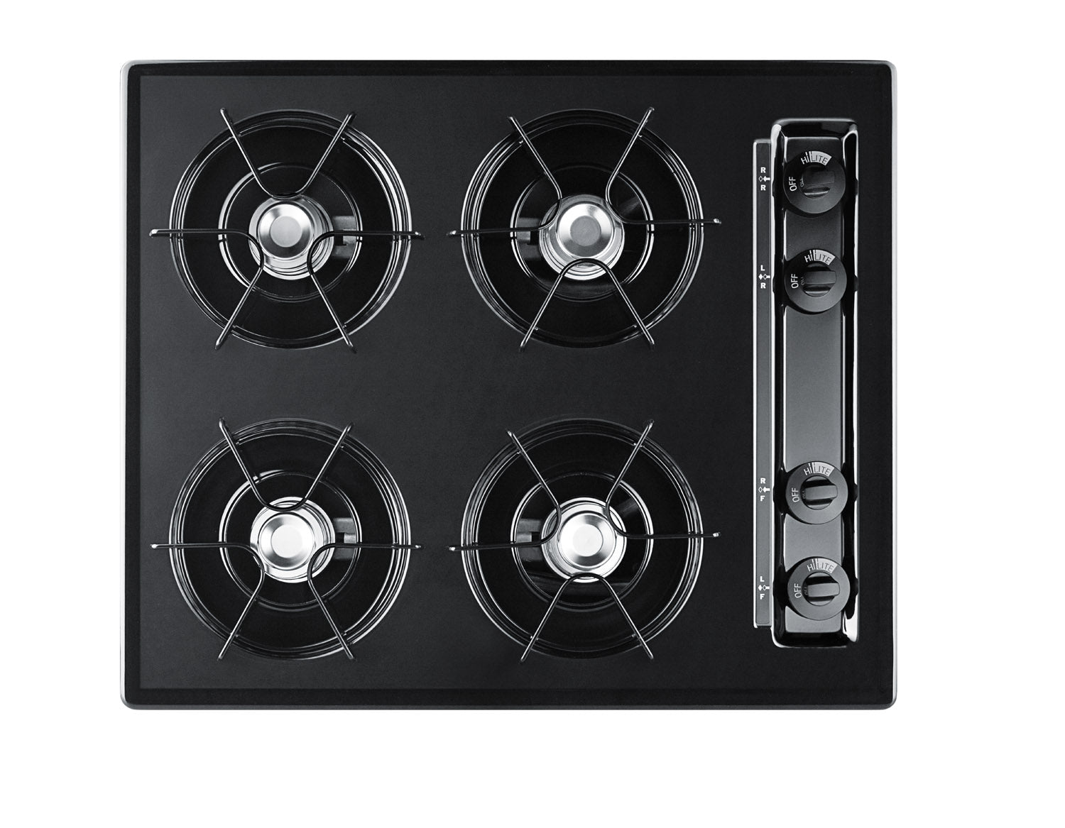 24" Wide 4-burner Smooth-top Cooktop in Black Main image