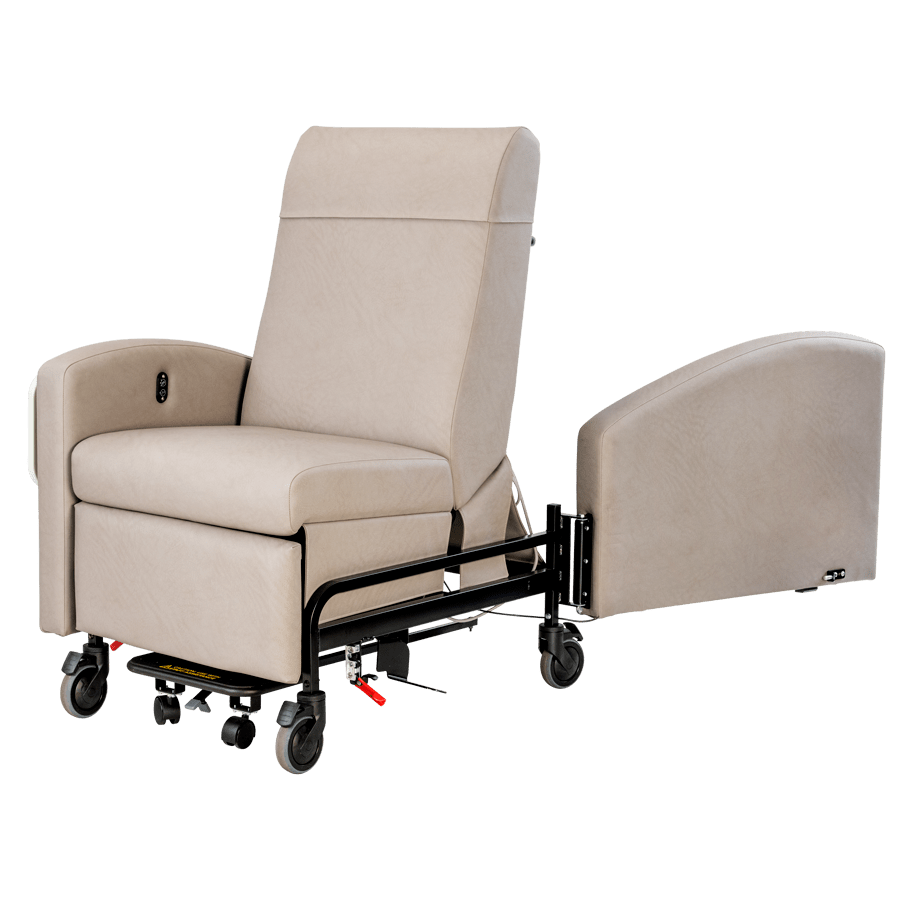Inverness 24 Hour Treatment Recliner™, 180° Swing Arms, 500lb. Wt Cap., No Tables - arm open
