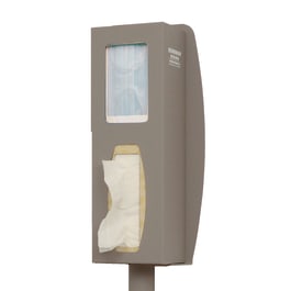 Bowman Dispensers Bowman Aluminum Vertical Mask and Tissue Dispenser • 7.21"W x 4.29"D x 15.11"H