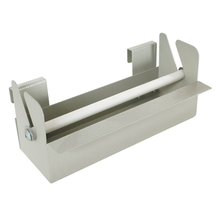 Harloff Tape/Label Dispenser for MRI-Safe carts, aluminum body, brass and aluminum hardware