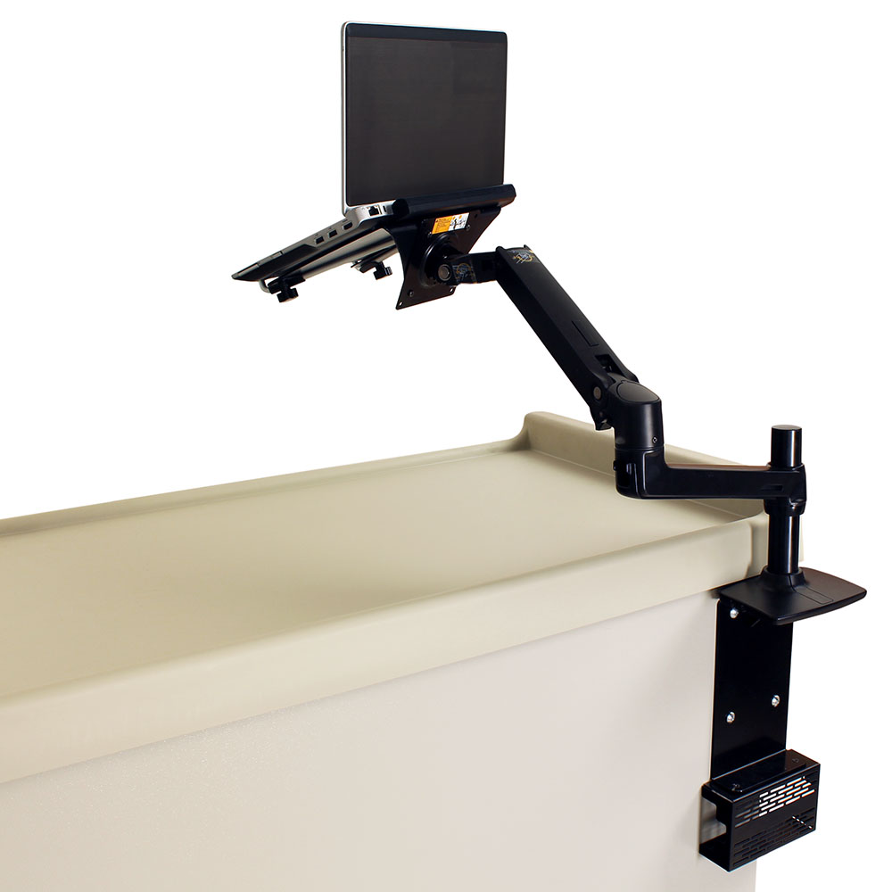 Harloff Lap Top Articulating Arm, 24" Tall Cart