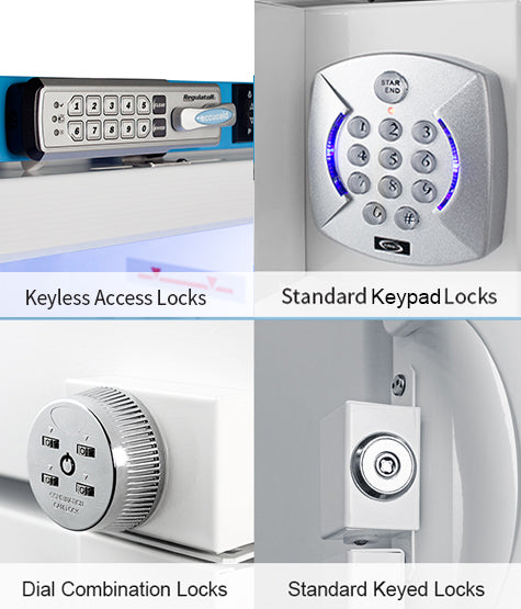 Accucold Set of 8 factory-installed lockers with combination locks inside select refrigerators