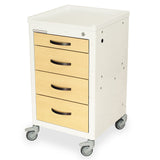 Harloff M-Series Cart - Mini Width XShort Cabinet with 21" of Vertical Drawer Space, Basic Electronic Pushbutton Lock