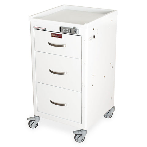 Harloff M-Series Cart - Mini Width Short Cabinet with 24" of Vertical Drawer Space, 5" casters with ELECTRONIC Lock