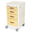 M-Series X-Short Wood Style Drawer Fronts Cart, Mini Width, Four Drawer, Key Lock, M3DS1821K04-AN