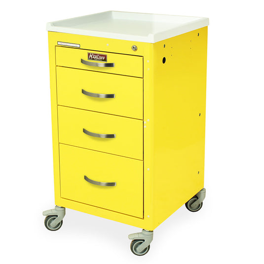 M-Series Short Isolation Cart, Medium Width, Four Drawers, Key Lock, M3DS1824K04