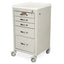 M-Series Mini Width Medical Procedure Cart, Short Height, Five Drawers, Key Lock, M3DS1824K05