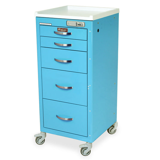 M-Series Tall Anesthesia Cart, Narrow Width, Five Drawers, E-Lock, M3DS1830E05