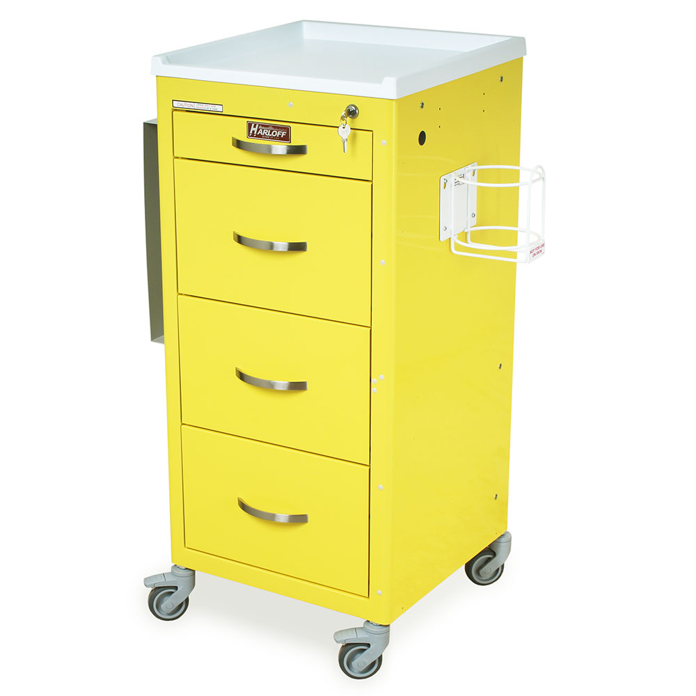 PPE Rolling Isolation Cart, 19" x 43" Custom 4 Drawer, 1 - 23", 2 - 11", 1 - 9", Package includes: Chart Holder, Sani Tr Secondary image