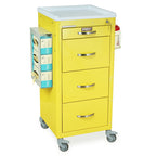 Harloff PPE Cart, 19" x 43", Custom 4 Drawer, 1 - 12", 2 -11", 1- 9", Package includes: Top Rail, Chart Holder, Sani