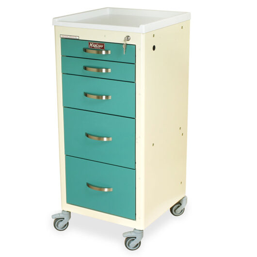 M-Series Tall Mobile Anesthesia Cart, Mini Width, Five Drawers, Key Lock, M3DS1830K05 Main image