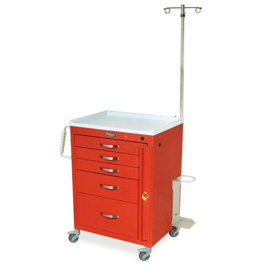 M-Series Short Code Response Cart with MD24-EMG Package, Medium Width, Five Drawers, Breakaway Lock, M3DS2424B05+MD24-EMG Main image