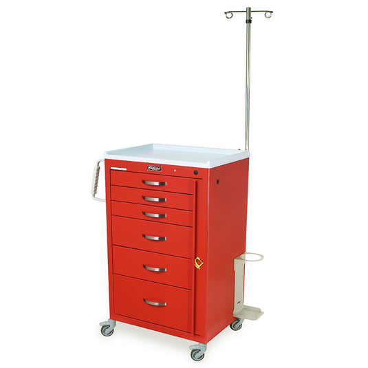 M-Series Tall Crash Cart with MD24-EMG Package, Medium Width, Six Drawers, Breakaway Lock, M3DS2430B06+MD24-EMG