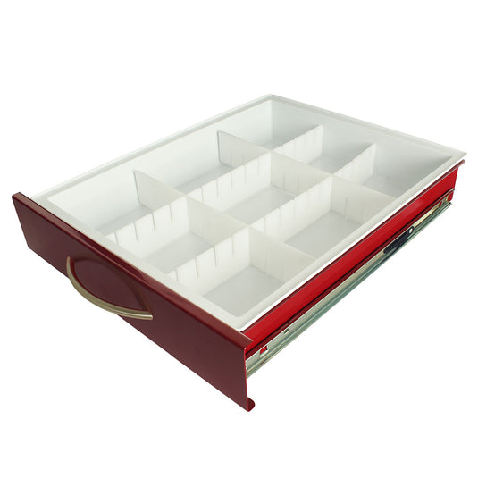 Basic MDS18 Adjustable Plastic Dividers with Insert Tray, 3 Inch Drawers, MD18-TRAYDIV3-B