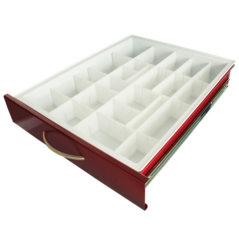 Premium MDS18 Adjustable Plastic Dividers with Insert Tray, 3 Inch Drawers, MD18-TRAYDIV3-P