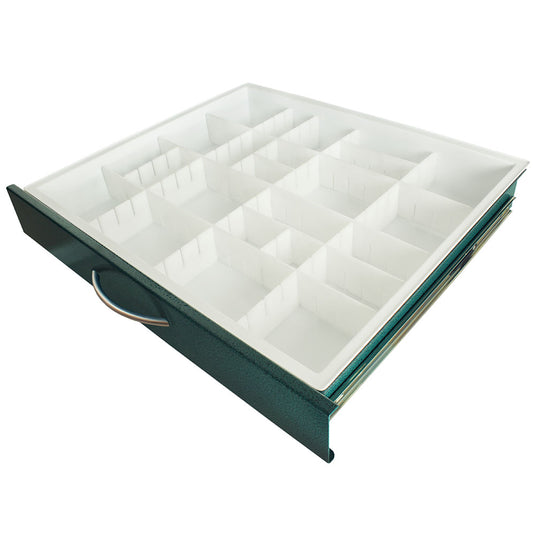 Premium MDS24 Adjustable Plastic Dividers with Insert Tray, 3 Inch Drawers, MD24-TRAYDIV3-P