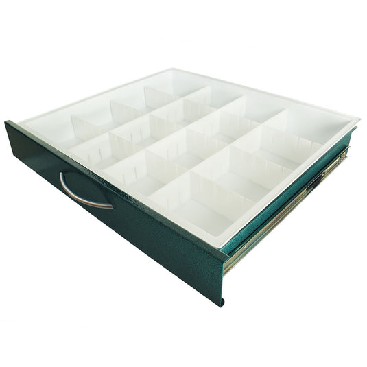 Standard MDS24 Adjustable Plastic Dividers with Insert Tray, 3 Inch Drawers, MD24-TRAYDIV3-S