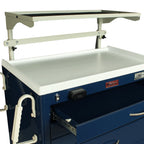 Harloff Adjustable Height Double Overhead Shelf, for MDx30 CARTS – MD30-ADJSHLF2-XBAR-FI