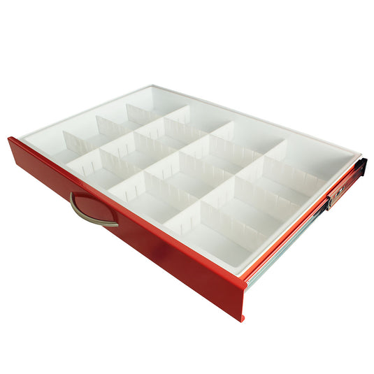 Basic MDS30 Adjustable Plastic Divider Set with Insert Tray, 3 Inch Drawers, MD30-TRAYDIV3-B