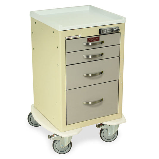 M-Series X-Short Procedure Cart, Mini Width, Four Drawers, E-Lock, MDS1821E14