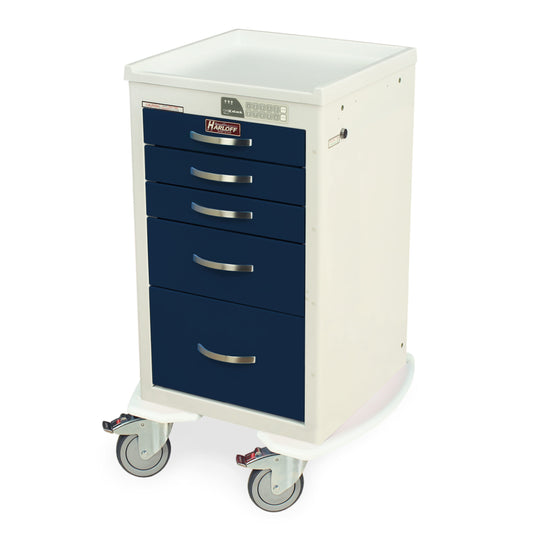 M-Series Short Anesthesia Procedure Cart, Mini Width, Five Drawers, Electronic Keypad Lock, MDS1824EKC05