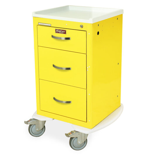 M-Series Mini Width Narrow Isolation Cart, Short Height, Three Drawers, Key Lock, MDS1824K03 Main image