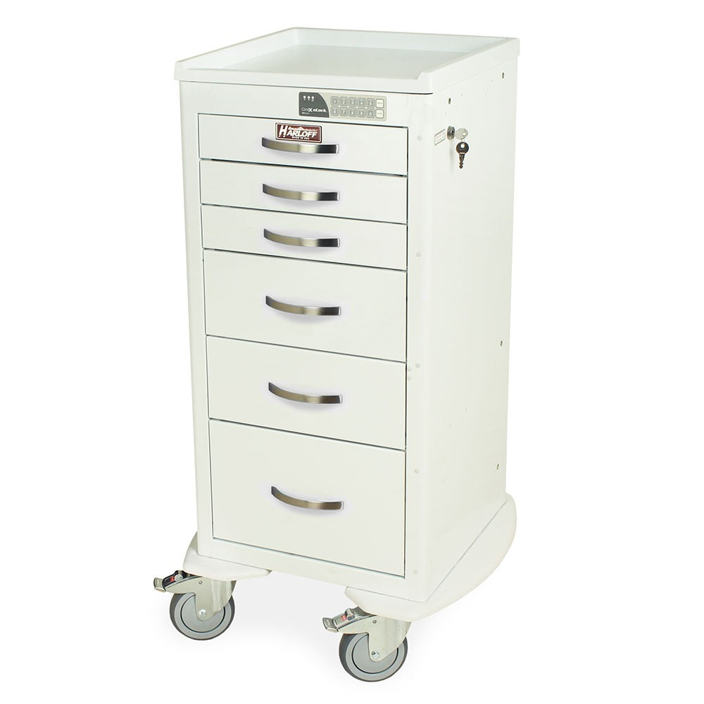 M-Series Tall Anesthesia Cart, Mini Width, Six Drawers, Electronic Keypad Lock Main image