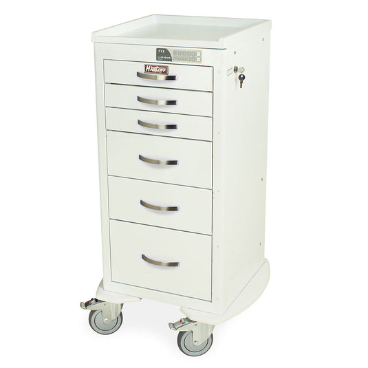 M-Series Tall Anesthesia Cart, Mini Width, Six Drawers, Electronic Keypad Lock, MDS1830EKC06