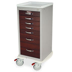 M-Series Cart - Mini Width XShort Cabinet with 21" of Vertical Drawer Space, Breakaway Lock, 7 Drawers 7-3. Standard Pa
