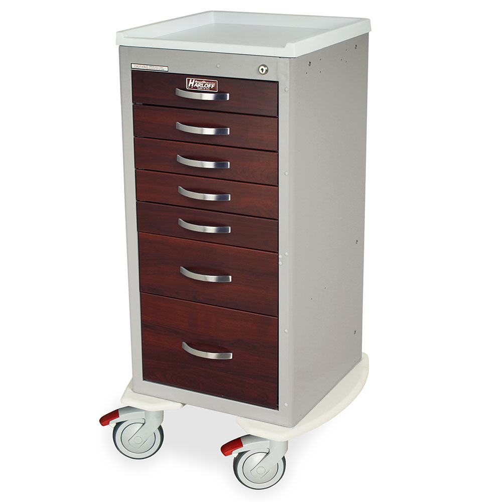 Wood Vinyl Coated Aluminum Cart, Keylocking. 360 Card Capacity. American Natural . Includes Painted Interior Drawers, P