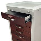 Harloff M-Series Cart - Mini Width XShort Cabinet with 21" of Vertical Drawer Space, Key Lock, 3 Drawers 2-6, 1-9.
