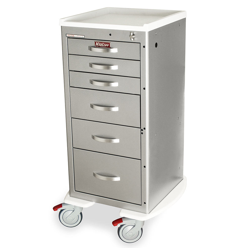 M-Series Medical Treatment Cart with Basic Latch Lock, Narrow Width, Tall Height, Six Drawers, MDS1830L06 Main image