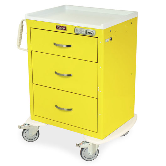 M-Series Short Isolation Cart, Medium Width, Three Drawers, E-Lock, MDS2424E03