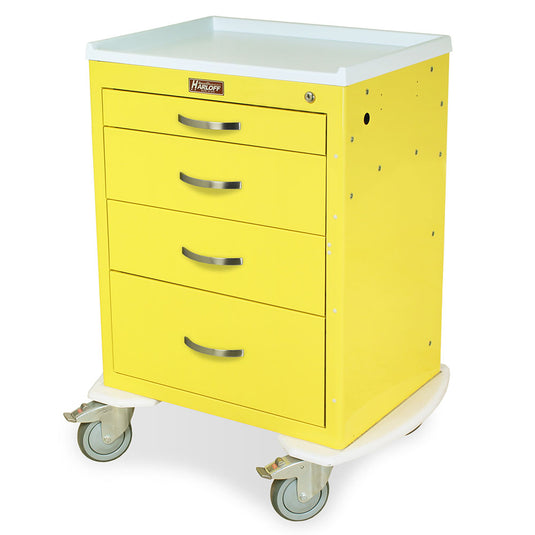 M-Series Infection Control Trolley, Short Height, Medium Width, Four Drawers, Key Lock, MDS2424K04