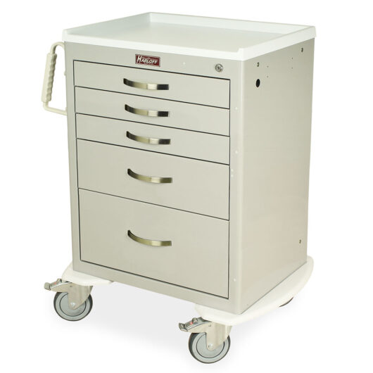 M-Series Key Locking Mobile Anesthesia Cart, Short Height, Medium Width, Five Drawers, MDS2424K05 Main image