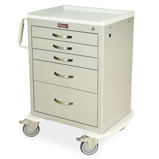 M-Series Key Locking Mobile Anesthesia Cart, Short Height, Medium Width, Five Drawers, MDS2424K05