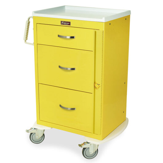 M-Series Tall Emergency PPE Cart, Medium Width, Three Drawers, Breakaway Lock, MDS2430B03 Main image
