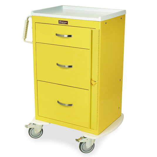 M-Series Tall Emergency PPE Cart, Medium Width, Three Drawers, Breakaway Lock, MDS2430B03