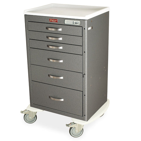 Harloff M-Series Cart - Medium Width Tall Cabinet With 21" of Vertical Drawer Space, Basic Electronic Pushbutton Lock