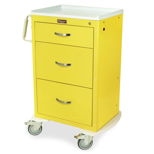 M-Series Tall PPE Storage Cart, Medium Width, Three Drawers, Key Lock, MDS2430K03