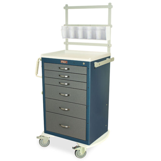 M-Series Tall Anesthesia Cart with MD24-ANS Accessory Package, Medium Width, Six Drawers, Key Lock, MDS2430K06+MD24-ANS Main image