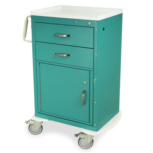 M-Series Medium Width Cart, Three Drawers, Equipment Holder with Door, Key Lock, MDS2430KC4+MD24-DRW18-EHDR Main image