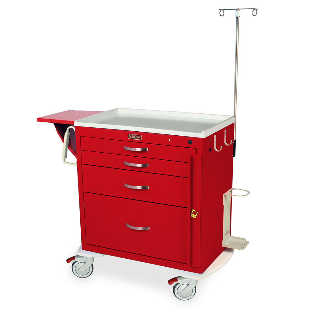 M-Series Cart - Medium Width Short Cabinet with 24" of Vertical Drawer Space, Breakaway Lock, 4 Drawers 1-3, 2-6, 1-9.