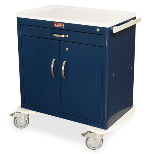 M-Series Short General Use Cart, Standard Width, One Drawer, Storage Compartment with Doors, Key Lock, MDS3024K01-21DR Main image