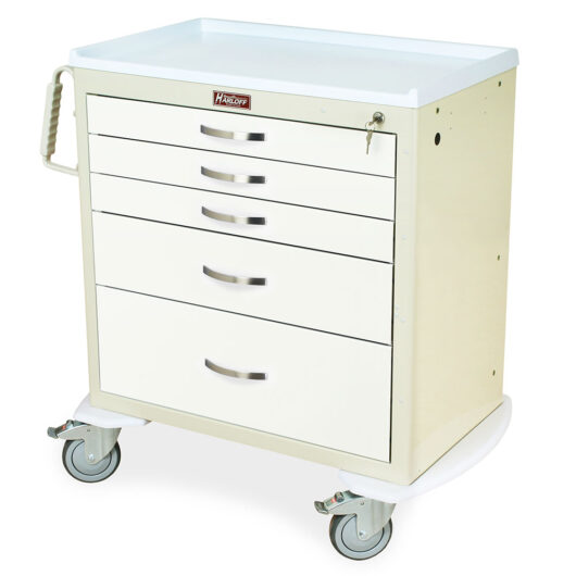 M-Series Short Medical Cart, Standard Width, Five Drawers, Key Lock, MDS3024K05 Main image