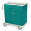 M-Series Short Mobile Procedure Cart, Standard Width, Four Drawers, Key Lock, MDS3024K14