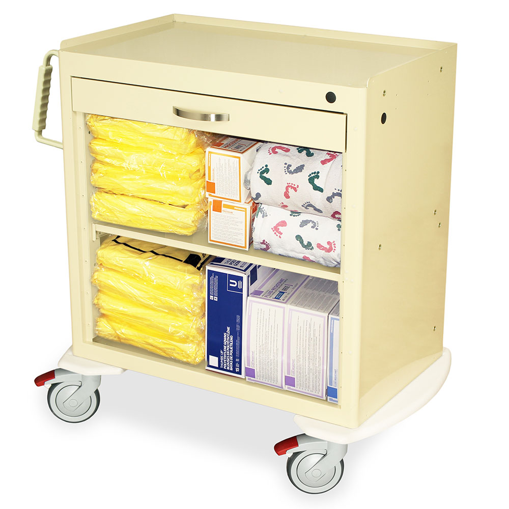 M-Series Baby Scale Cart, One Drawer, Open Holder with Adjustable Shelf, MDS3024SC Main image