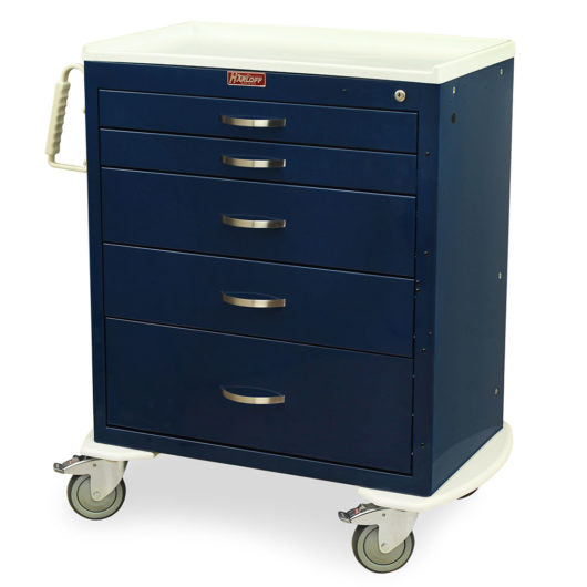M-Series Medium Anesthesia Cart, Standard Width, Five Drawers, Standard Key Lock, MDS3027K05