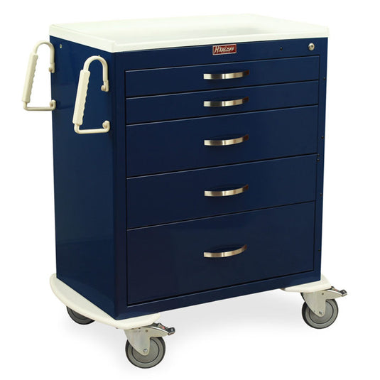 M-Series Medium Anesthesia Cart, Standard Width, Five Drawers, Standard Key Lock, MDS3027K05