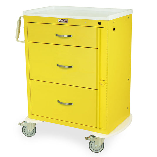 M-Series Tall Three Drawer Emergency Cart, Standard Width, Breakaway Lock, MDS3030B03